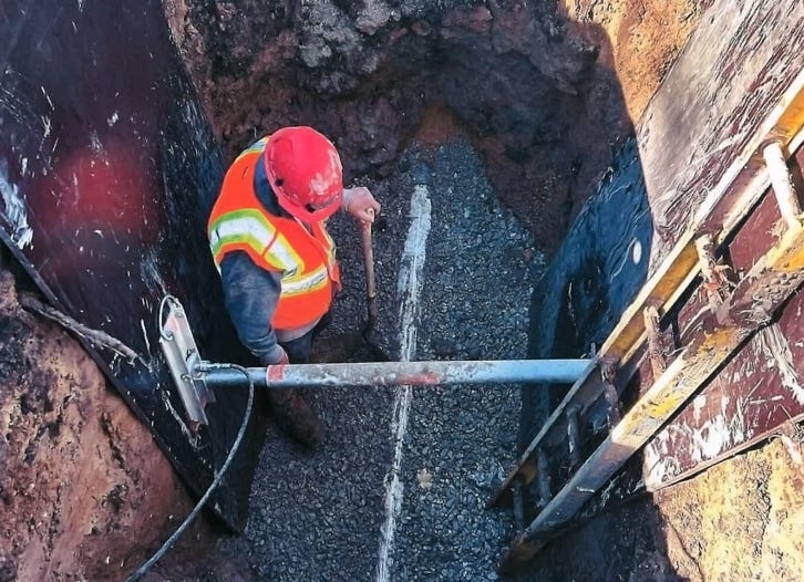 Commercial water main break repair by B&A Plumbing licensed contractor