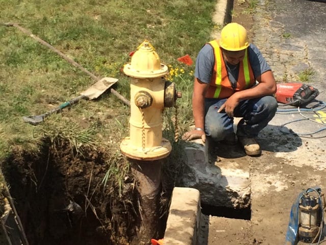 Municipal fire hydrant repair