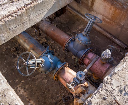 Municipal plumbing — fire hydrant and water main repair
